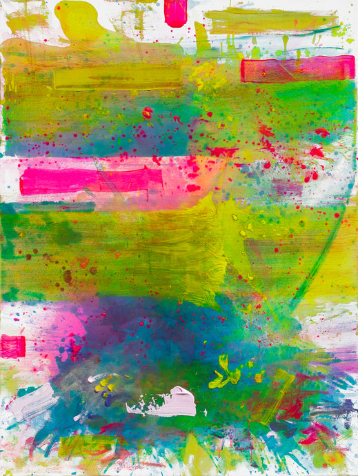 J. Steven Manolis, Palm Beach Light 0700 without Symbology, 2019, Acrylic on canvas, 48 x 36 inches, Bright Gestural Abstraction, Abstract expressionism art for sale at Manolis Projects Art Gallery, Miami, Fl