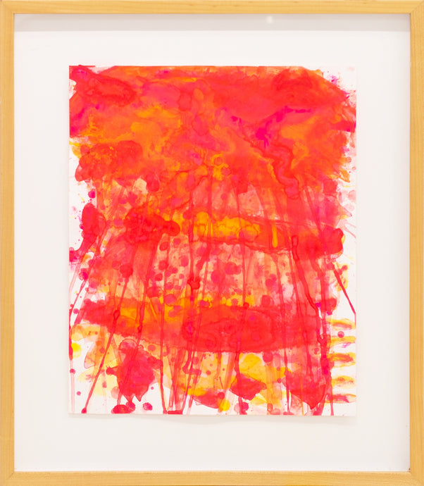 J. Steven Manolis, Jellyfish (24.36.01), 2010, watercolor on paper, 24 x 36 inches, Watercolor jellyfish paintings, framed abstract For sale at Manolis Projects Art Gallery, Miami, Fl