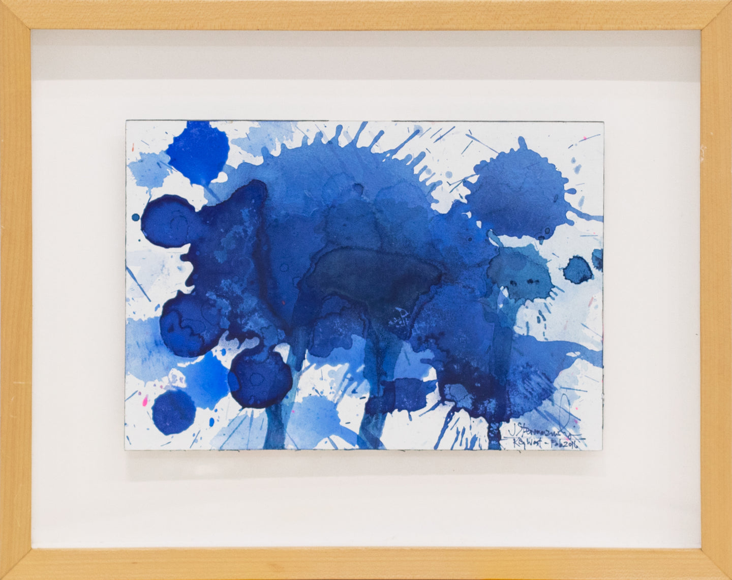 J. Steven Manolis, Splash (Key West), 07.10.08, Watercolor painting on Arches paper, 2016, 7 x 10 inches, Blue Abstract Art, Splash Art for sale at Manolis Projects Art Gallery, Miami, Fl