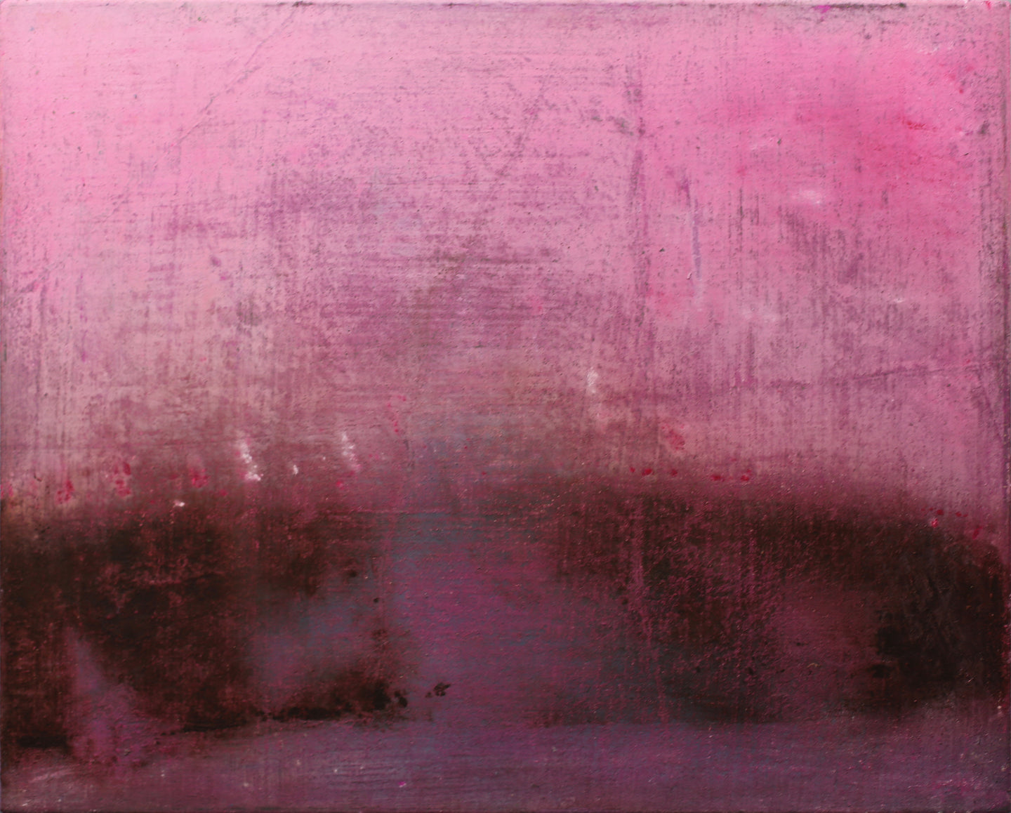 Maite Nobo's pink and black abstract painting, 