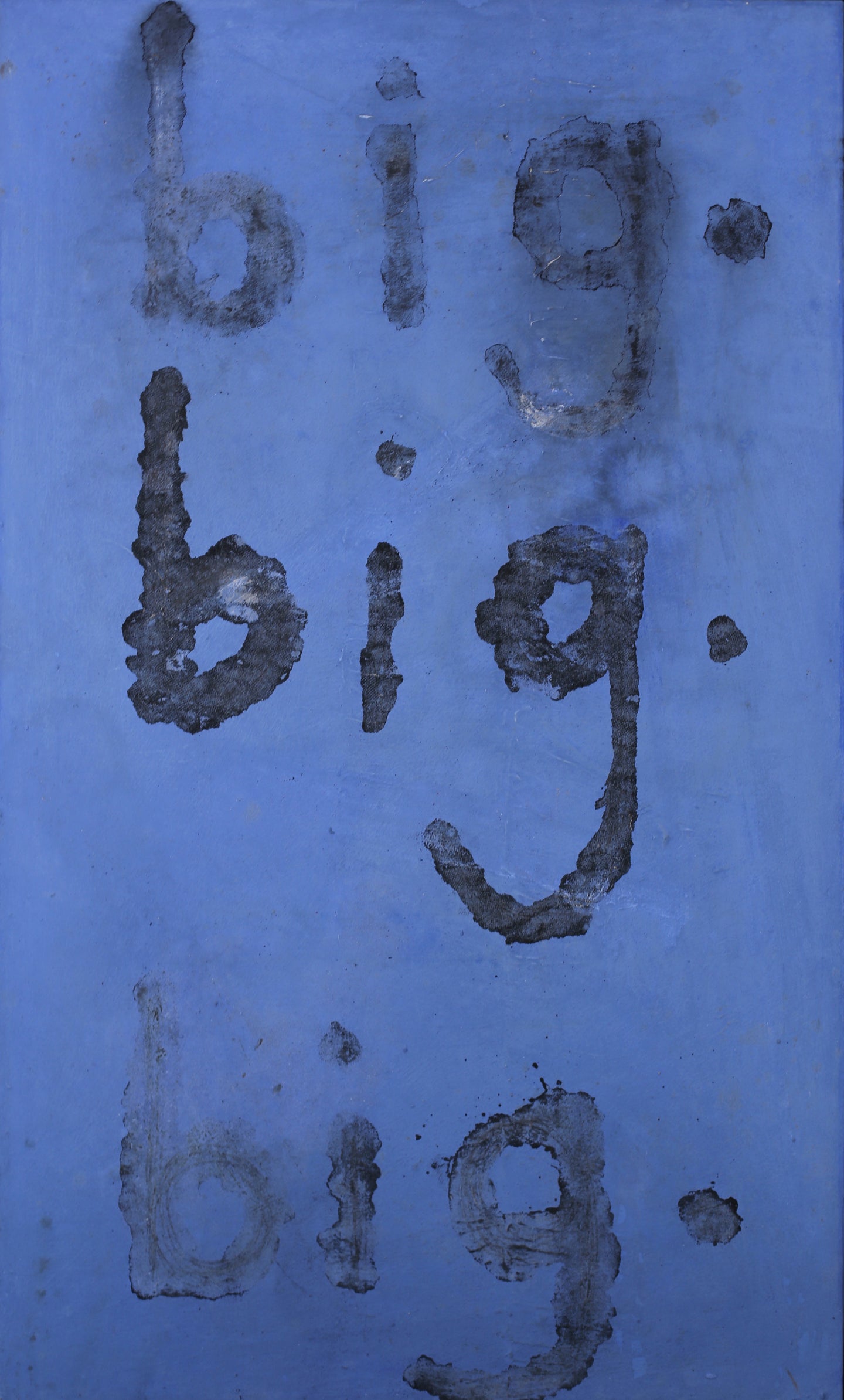 Maite Nobo's large blue abstract painting, 
