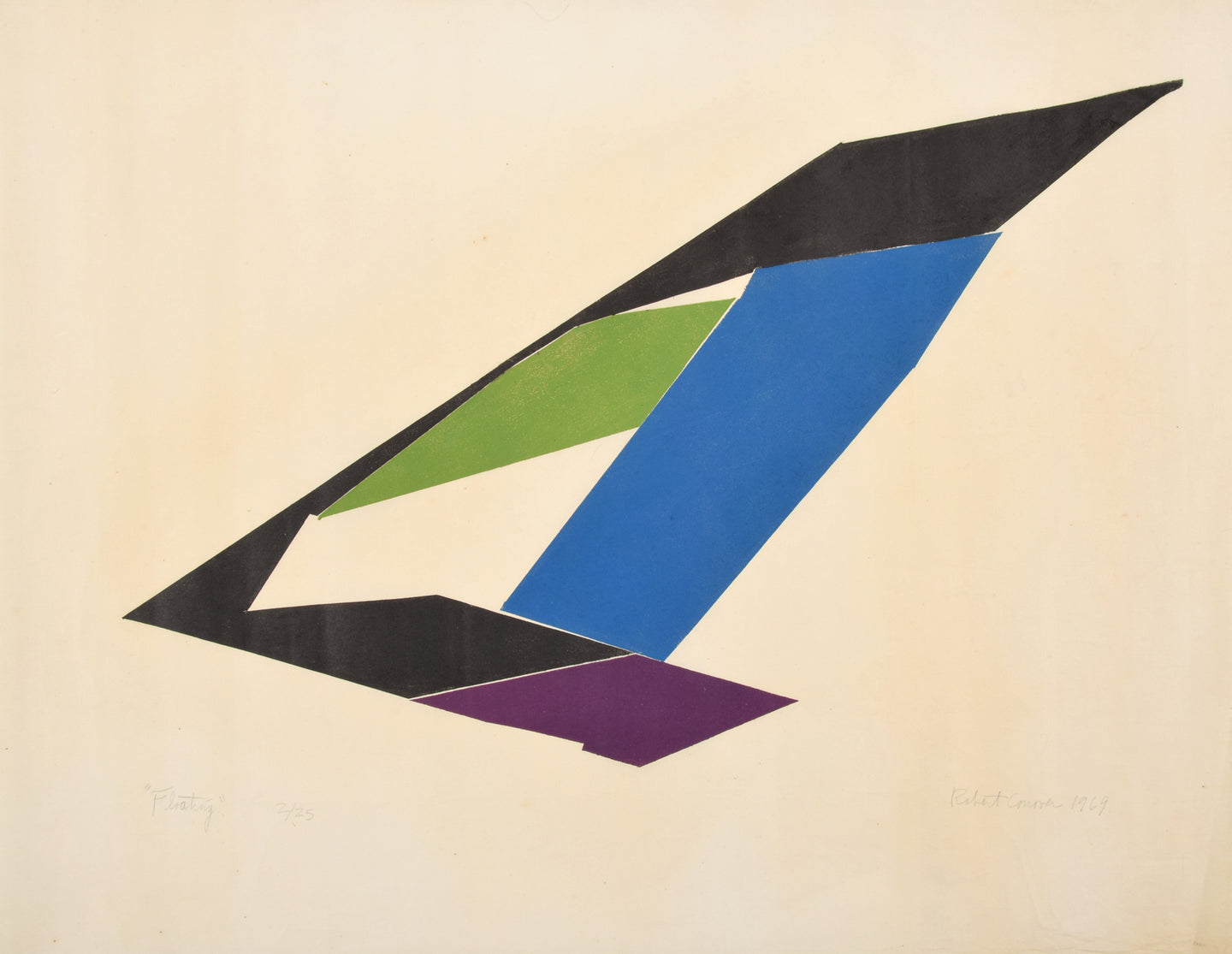 Robert Conover (1920-1988) Floating, 1969 Color Screenprint on paper 26.25 x 24.5 inches Edition 2/25 For sale at Manolis Projects Gallery, Miami, FL
