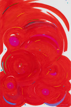 Load image into Gallery viewer, Ron Burkhardt, Voluptuous Circles, 2022, Acrylic on canvas, 40 x 30 inches, red abstract wall art
