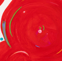 Load image into Gallery viewer, Ron Burkhardt, Voluptuous Circles, 2022, Acrylic on canvas, 40 x 30 inches, red abstract wall art, detail image
