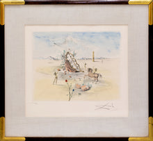 Load image into Gallery viewer, Salvador Dali, Cosmic Horseman, 1982, Framed Salvador Dali print, Frame size-30.25 x 32.25 inches, Color Lithograph on paper, 19.25 x 21.25 inches, Frame size-30.25 x 32.25 inches, Edition 168 of 300, Salvador Dali signed prints, Salvador Dali Prints for sale
