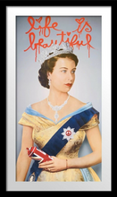 Load image into Gallery viewer, Mr Brainwash, Queen Elizabeth (Framed), 2009, Lithograph on paper, 30 x 20 inches, Framed: 38 x 28 inches, Mr. Brainwash prints for sale
