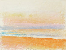 Load image into Gallery viewer, Wolf Kahn (1927-2020)  A Beach in Kauai, 1994  Pastel on paper  9 x 12 inches  Framed: 15.50 x 18.50 x 1 inches; This is an abstract painting of a beach in Hawaii in yellow, orange, pink, cream, and green.,  at Manolis Projects Gallery in Miami, FL
