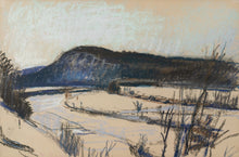 Load image into Gallery viewer, Wolf Kahn (1927-2020) Study for Winter, 1984  Pastel on paper  12 x 18 inches (unframed). This winter landscape is unusual because Kahn rarely spent winters in Vermont, so he painted very few winter landscapes. Available  at Manolis Projects Gallery
