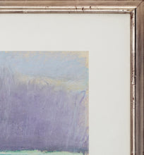 Load image into Gallery viewer, Wolf Kahn  Early Morning, 1987  Pastel on paper  11 x 14 inches, Detail of frame  Sold as framed by the artist.Wolf Kahn Early Morning, 1987 Pastel on paper 11 x 14 inchesThis piece is an abstract landscape with beautiful greens and purples. Available at Manolis Projects Gallery
