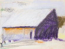 Load image into Gallery viewer, Wolf Kahn, Jim&#39;s Barn-West Barnet, Vermont, 1972, Pastel on paper, 9 x 12 inches, Wolf Kahn Pastels, Wolf Kahn Pastels for sale, Wolf Kahn Barns
