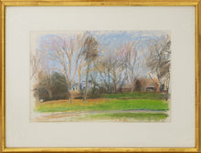 Load image into Gallery viewer, Wolf Khan (1927-2020)  Manolis Place on Halsey Neck Road, 1989  12 x 18 inches   Framed :Available at Manolis Projects Gallery
