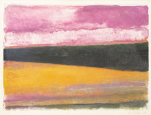Load image into Gallery viewer, Wolf Kahn  Pink / Yellow / Black, 1991  Monotype Ink on paper  15 x 22 inches;Wolf Kahn style ranges from Realism to Abstract Expressionism. His work is in the collections of over twenty-four major public institutions and has been exhibited internationally for over sixty years. Available at Manolis Projects Gallery
