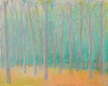 Load image into Gallery viewer, Wolf Kahn, Woods: Green &amp; Orange, 1989, Pastel on paper, 8 x 10 inches, wolf kahn pastels for sale
