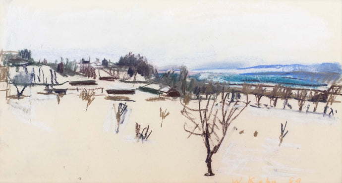  Wolf Kahn, The Winter Valley, 1984, Pastel on paper, 9.5 x 17 inches, Wolf Kahn pastels for sale
