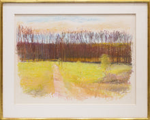 Load image into Gallery viewer, Framed: Wolf Kahn (1927-2020) Uphill Path - Apple Pie Ridge (VA), 1989 Pastel on paper 30 x 40 inches Wolf Kahn is known for his fusion of color, spontaneity and loose brush strokes, which create the luminous and vibrant atmospheric landscapes and color fields. Kahn’s unique blend of American Realism and the formal discipline of Color Field painting sets the work of Wolf Kahn apart from his contemporaries. Available at Manolis Projects Gallery
