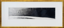 Load image into Gallery viewer, Framed:Wolf Kahn (1927-2020) Winter River, 1988 Etching on paper 5.75 x 23.75 inches Kahn produces a kind of contrast that energizes the surface of the paper while simultaneously creating a sense of balance and serenity in this work. Available at Manolis Projects Gallery
