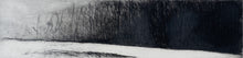 Load image into Gallery viewer, Wolf Kahn (1927-2020)  Winter River, 1988  Etching on paper  5.75 x 23.75 inches  Kahn produces a kind of contrast that energizes the surface of the paper while simultaneously creating a sense of balance and serenity in this work. Available at Manolis Projects Gallery
